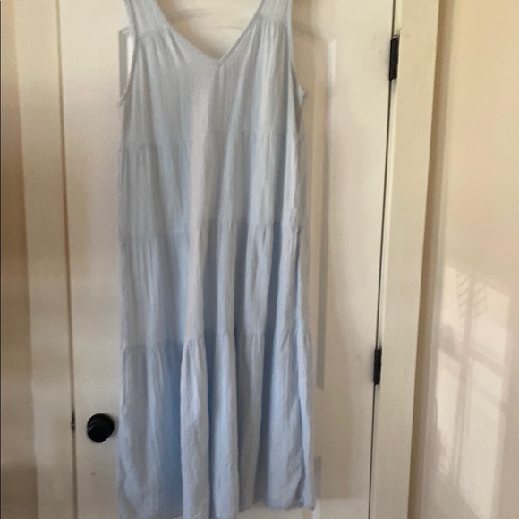 Quince Light Blue Sleeveless Maxi Dress - size L - Picture 2 of 3